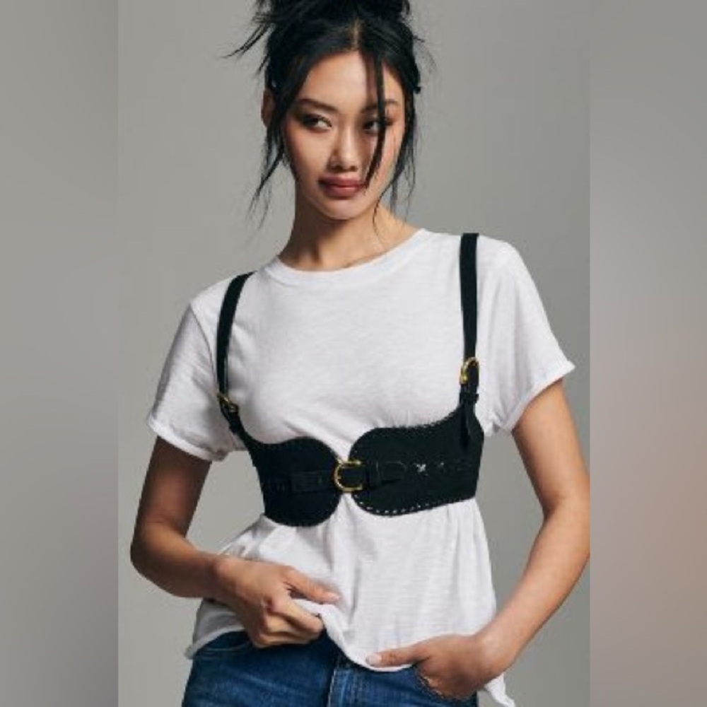 Anthropologie Suede Harness Vest